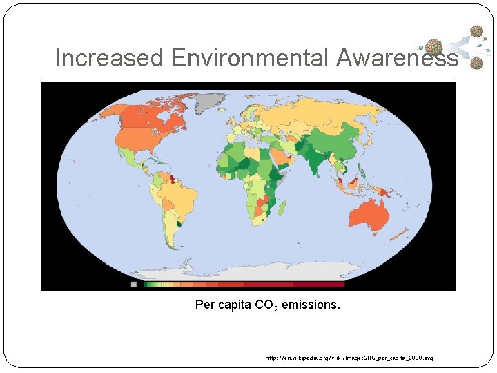Increased Environmental Awareness Per capita CO 2 emissions. http: //en. wikipedia. org/wiki/Image: GHG_per_capita_2000. svg