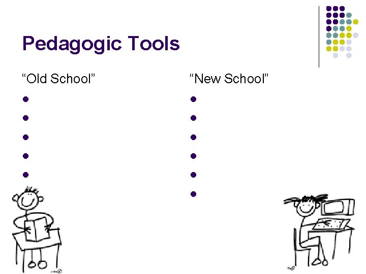 Pedagogic Tools “Old School” “New School” l l l 