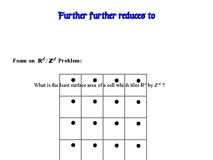 Further further reduces to Foam on Rd / Zd Problem: What is the least