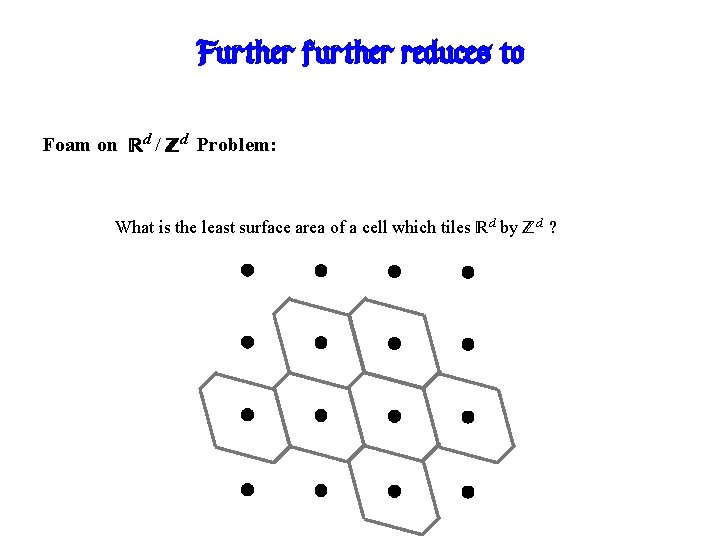 Further further reduces to Foam on Rd / Zd Problem: What is the least