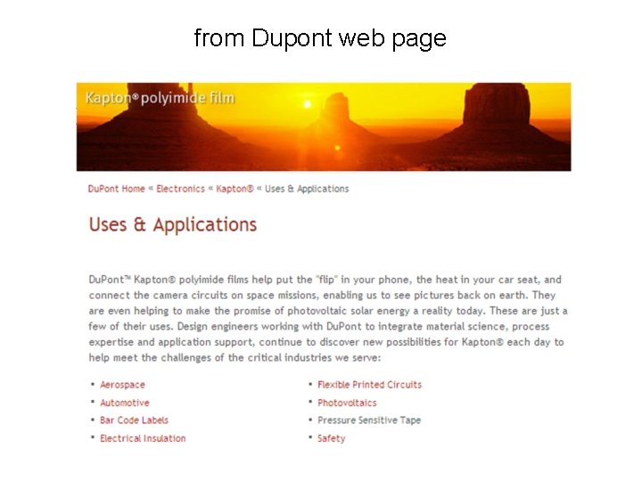 from Dupont web page 