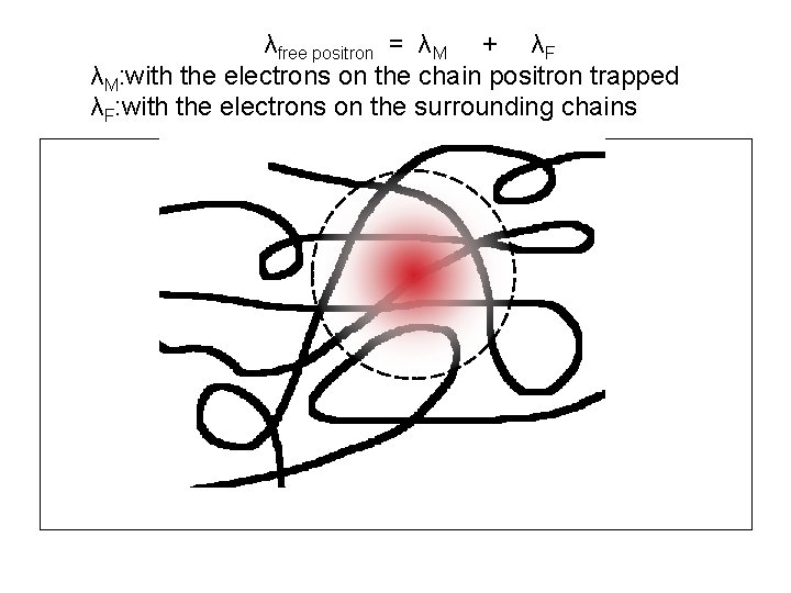 　　　　　　　 λfree positron = λM　　+　　λF λM: with the electrons on the chain positron trapped