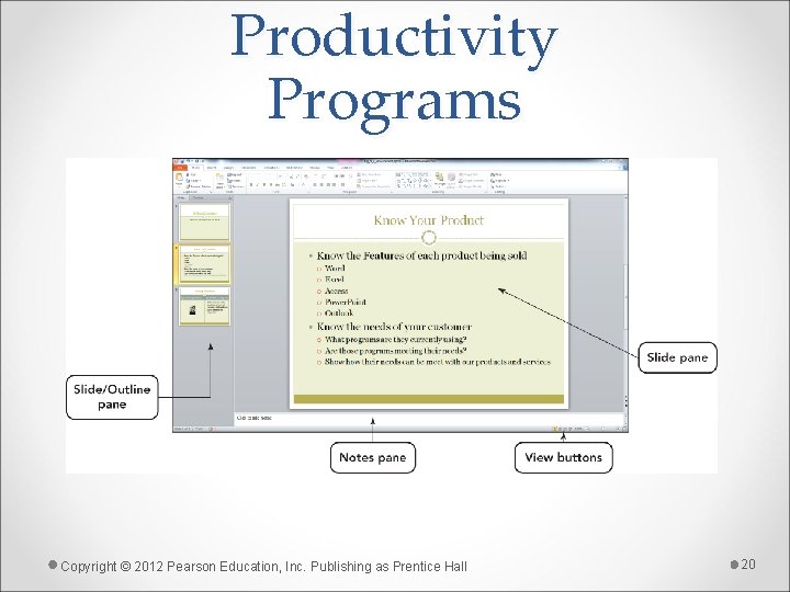 Productivity Programs Copyright © 2012 Pearson Education, Inc. Publishing as Prentice Hall 20 