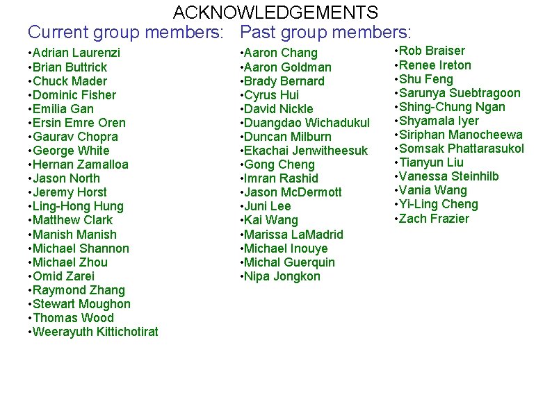 ACKNOWLEDGEMENTS Current group members: Past group members: • Adrian Laurenzi • Brian Buttrick •