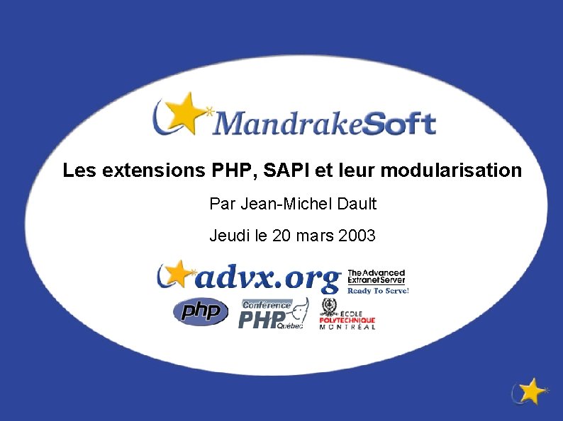 Les extensions PHP, SAPI et leur modularisation Par Jean-Michel Dault Jeudi le 20 mars