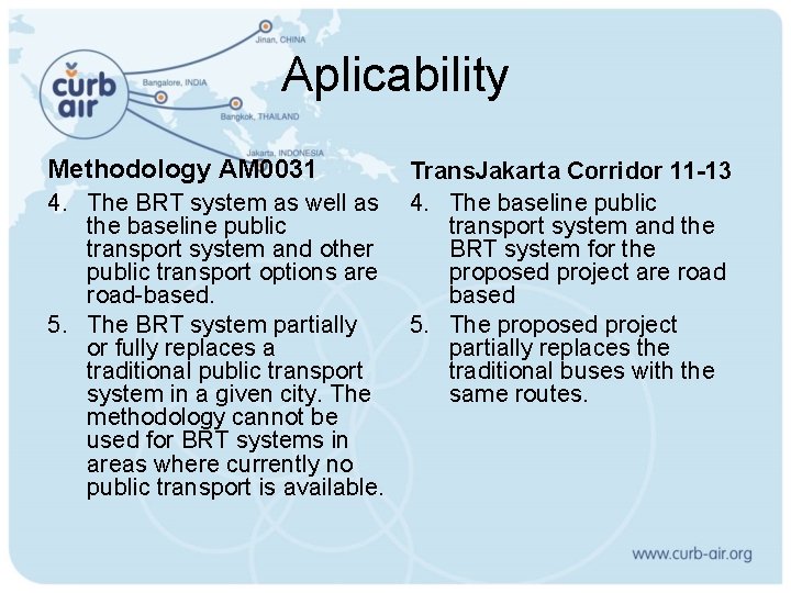 Aplicability Methodology AM 0031 4. The BRT system as well as the baseline public