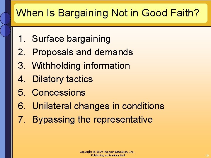 When Is Bargaining Not in Good Faith? 1. 2. 3. 4. 5. 6. 7.