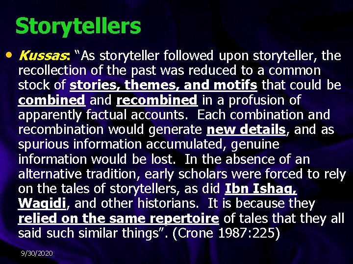 Storytellers • Kussas: “As storyteller followed upon storyteller, the recollection of the past was Storytellers • Kussas: “As storyteller followed upon storyteller, the recollection of the past was