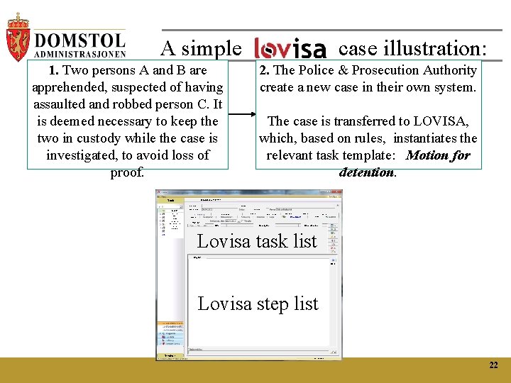A simple case illustration: 1. Two persons A and B are apprehended, suspected of