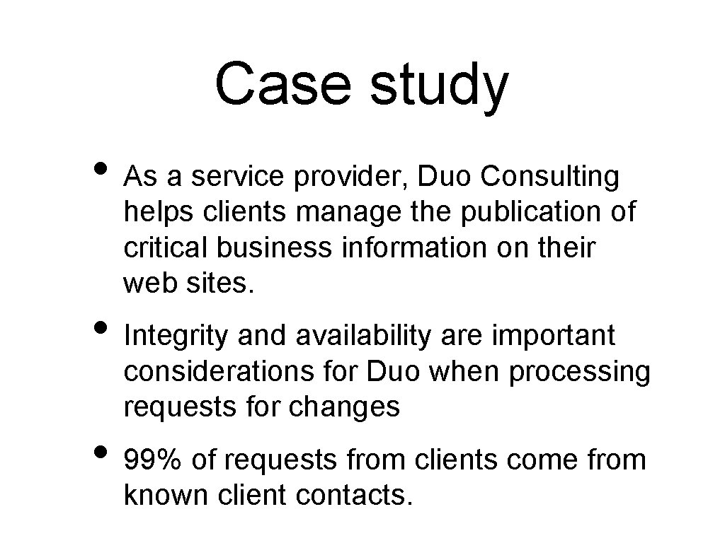 Case study • As a service provider, Duo Consulting helps clients manage the publication