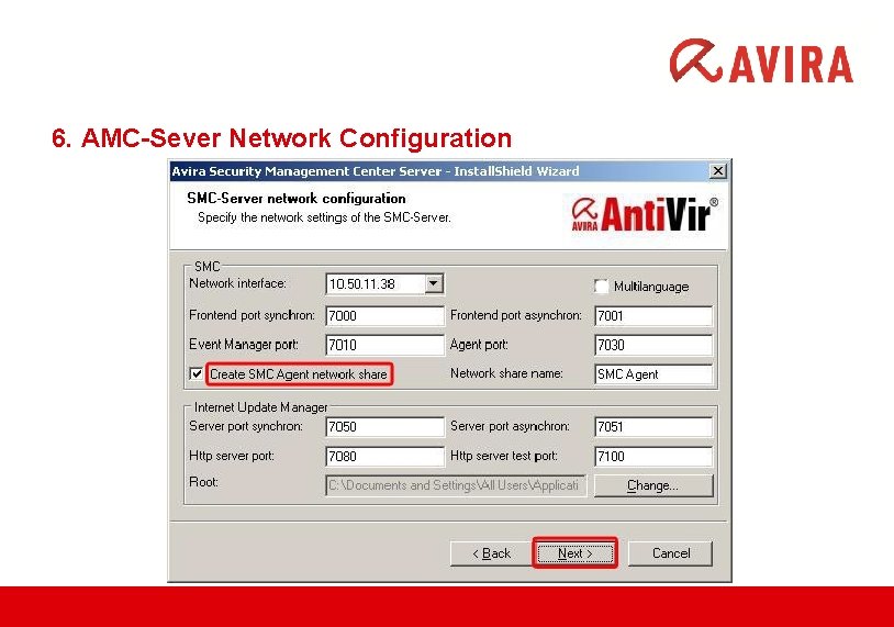 6. AMC-Sever Network Configuration 