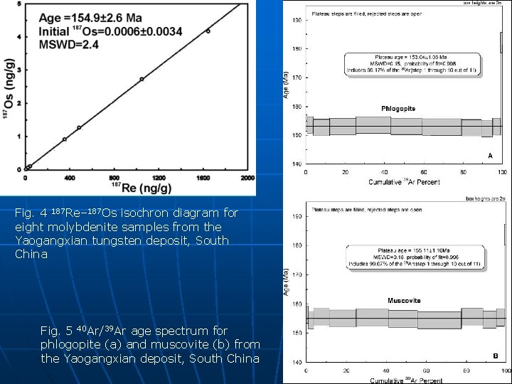 Fig. 4 187 Re– 187 Os isochron diagram for eight molybdenite samples from the