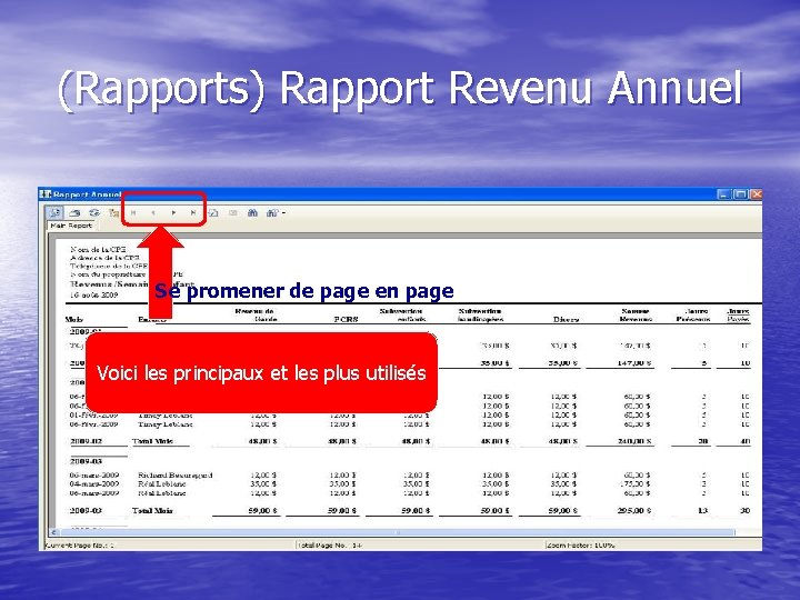 (Rapports) Rapport Revenu Annuel Se promener de page en page Voici les principaux et