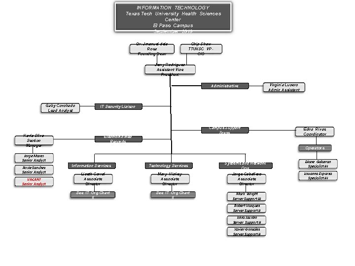 INFORMATION TECHNOLOGY Texas Tech University Health Sciences Center El Paso Campus September 2010 Dr.