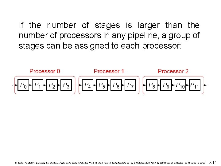 If the number of stages is larger than the number of processors in any