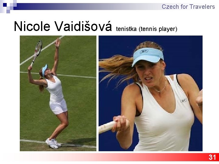 Czech for Travelers Nicole Vaidišová tenistka (tennis player) 31 