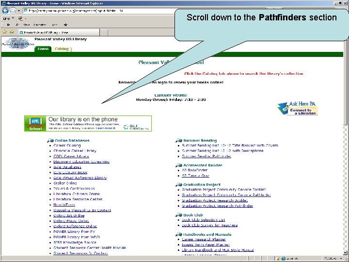 Scroll down to the Pathfinders section 