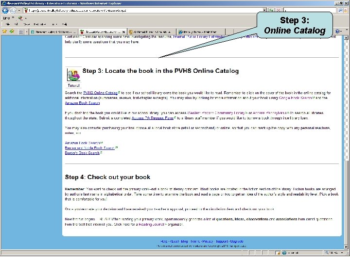 Step 3: Online Catalog 