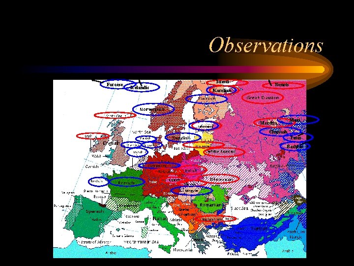 Observations Faroese Saami Icelandic Nenets Karelian Mari Mordva Chuvash Tatar Bashkir 