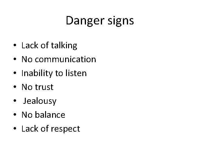 Of in of signs lack relationship respect 7 Signs