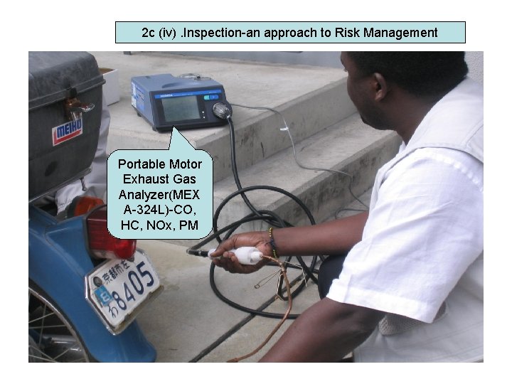 2 c (iv). Inspection-an approach to Risk Management Portable Motor Exhaust Gas Analyzer(MEX A-324