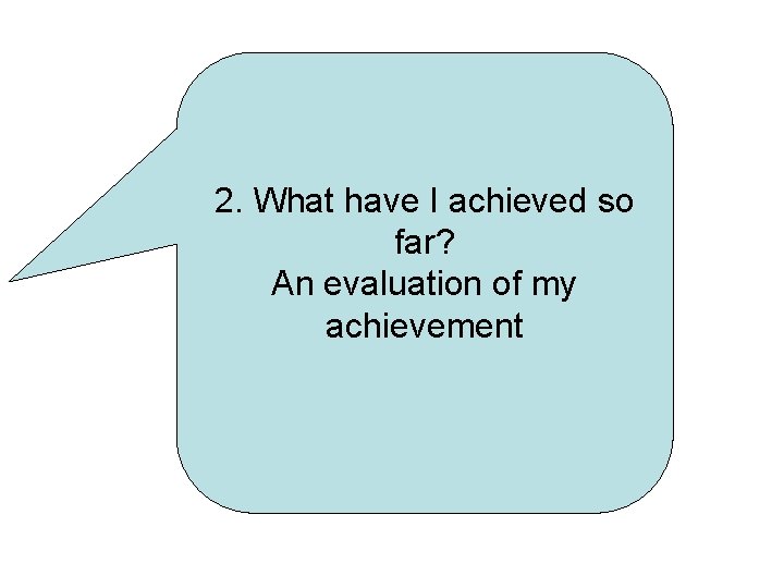 2. What have I achieved so far? An evaluation of my achievement 