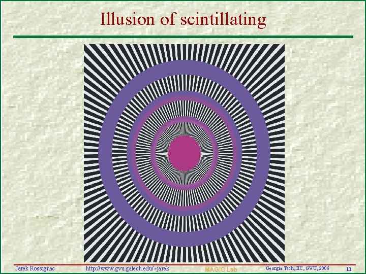 Illusion of scintillating Jarek Rossignac http: //www. gvu. gatech. edu/~jarek MAGIC Lab Georgia Tech,