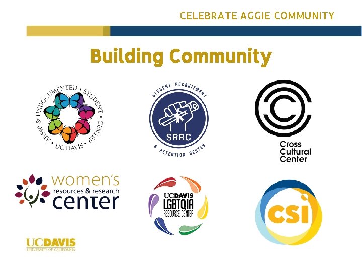 CELEBRATE AGGIE COMMUNITY Building Community 