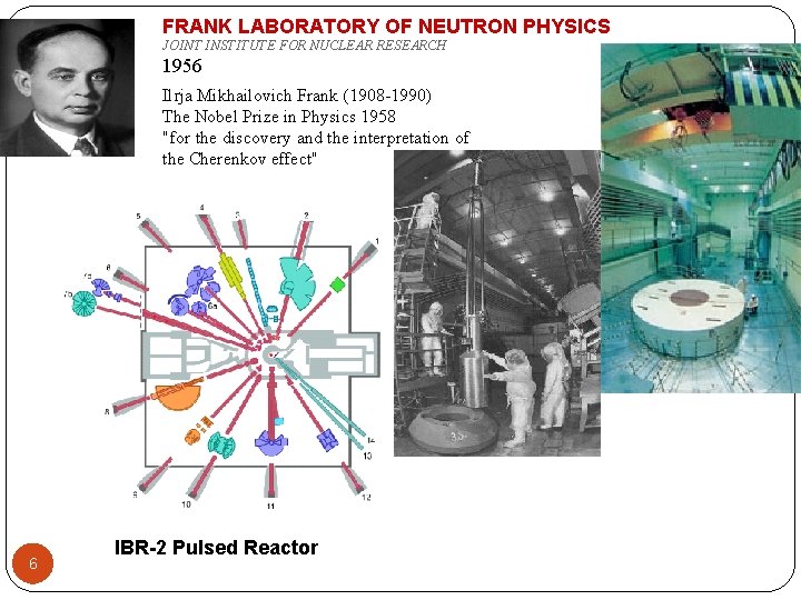 FRANK LABORATORY OF NEUTRON PHYSICS JOINT INSTITUTE FOR NUCLEAR RESEARCH 1956 Ilґja Mikhailovich Frank