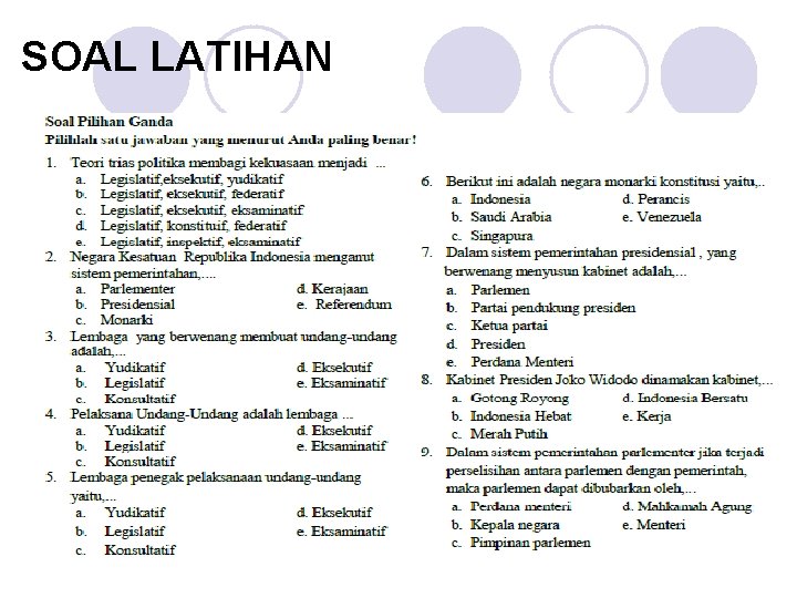 SOAL LATIHAN 