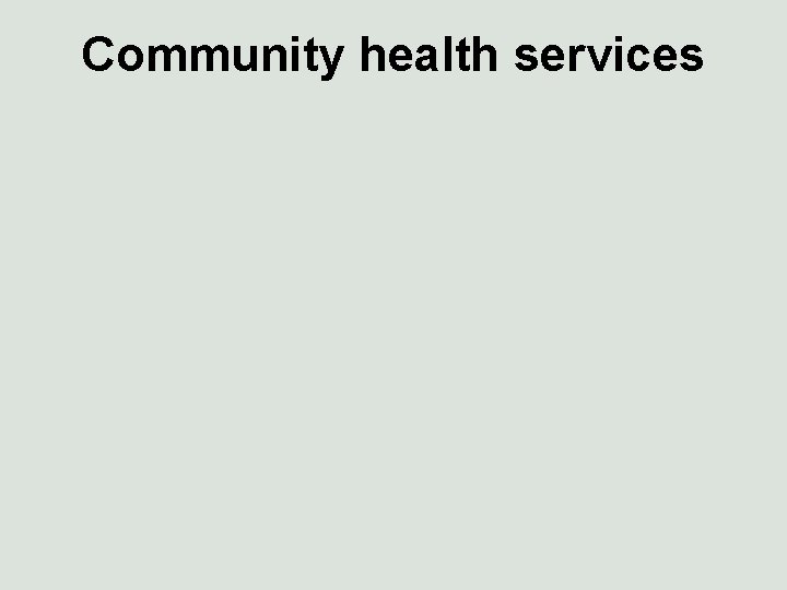 Community health services 