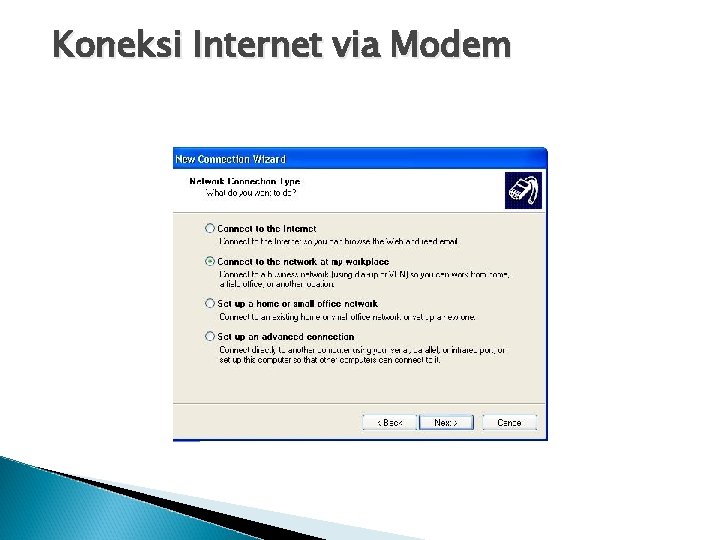 Koneksi Internet via Modem 