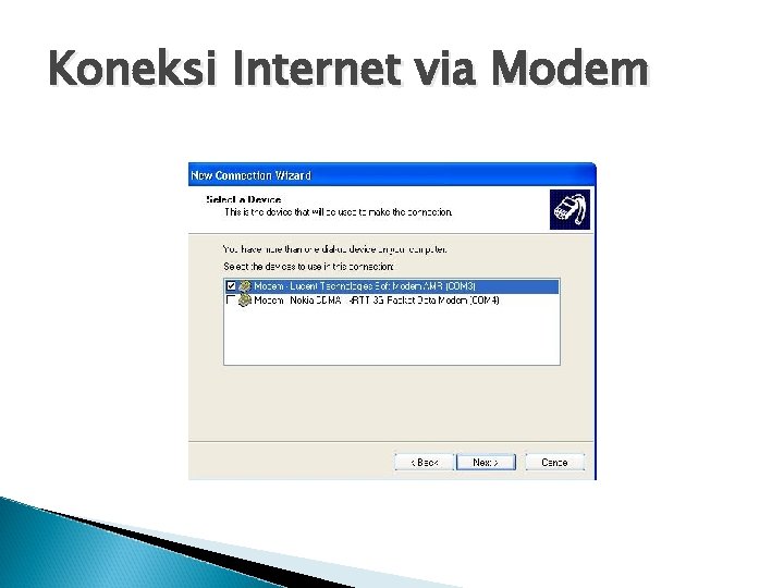 Koneksi Internet via Modem 