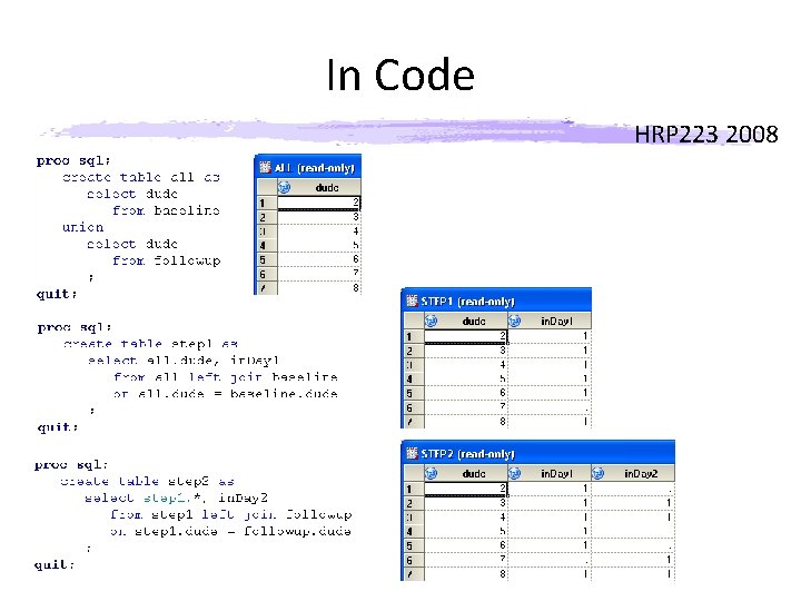 In Code HRP 223 2008 