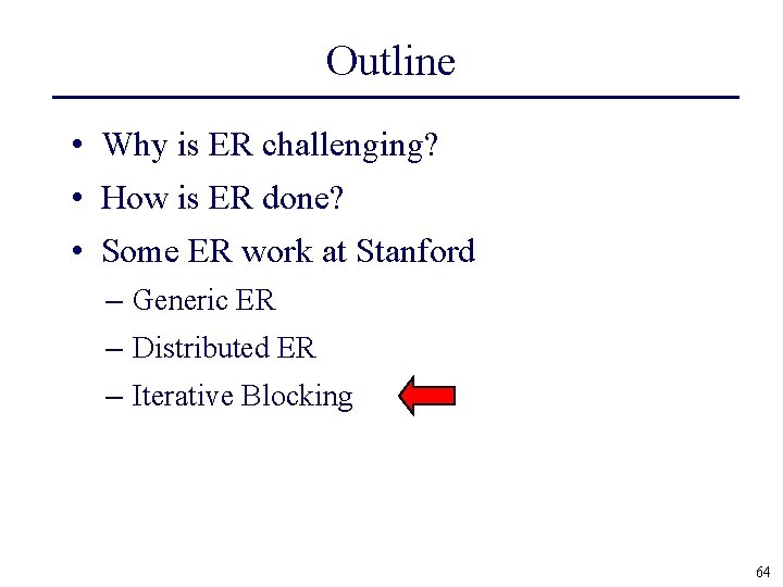 Outline • Why is ER challenging? • How is ER done? • Some ER