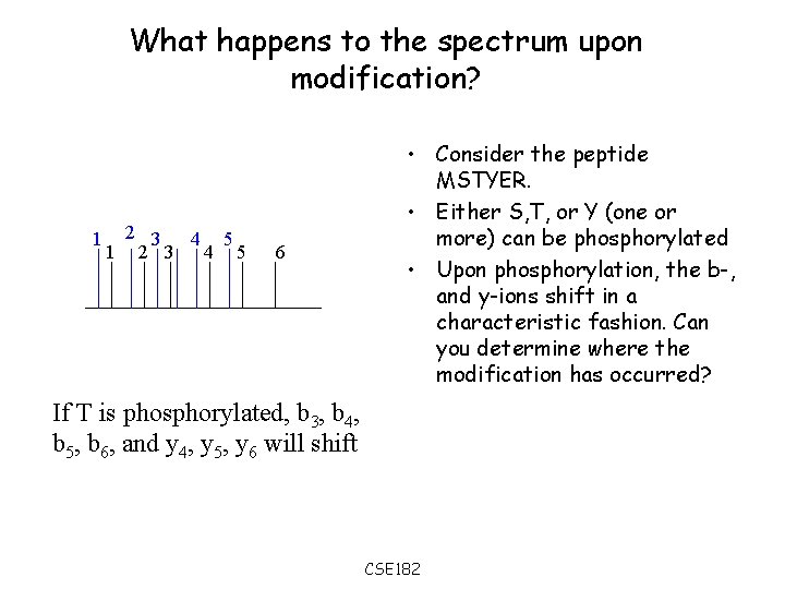 What happens to the spectrum upon modification? 1 2 3 4 5 6 •