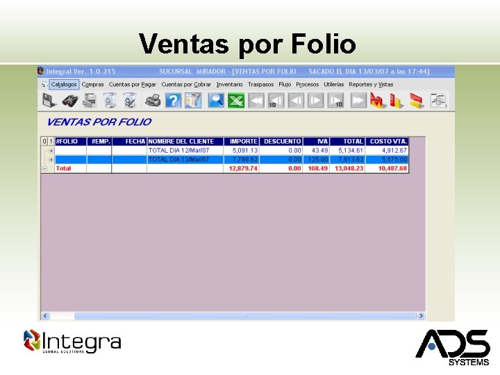 Ventas por Folio 