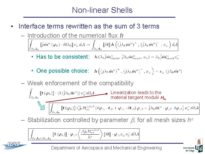 Non-linear Shells • Interface terms rewritten as the sum of 3 terms – Introduction