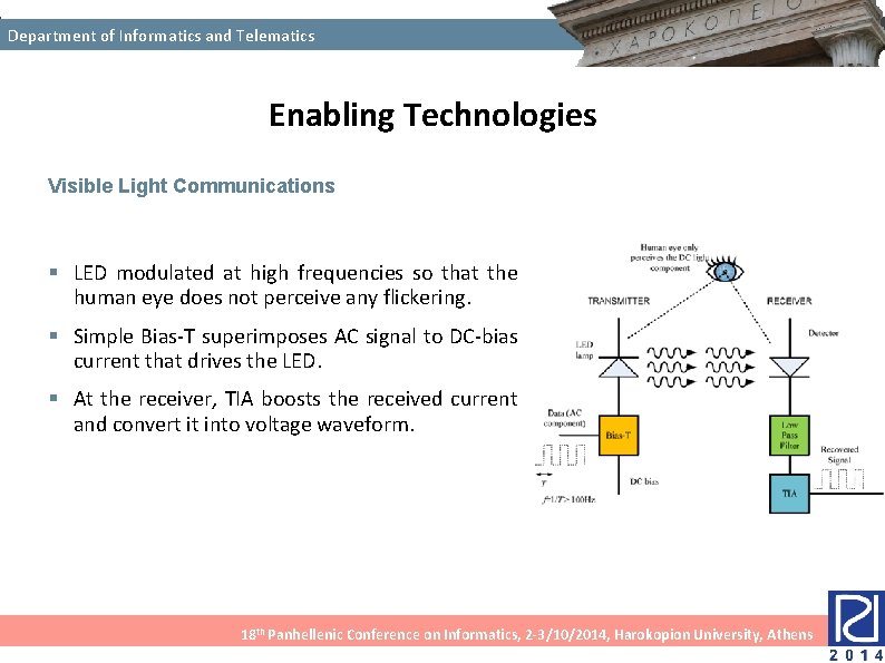 Department of Informatics and Telematics Enabling Technologies Visible Light Communications § LED modulated at Department of Informatics and Telematics Enabling Technologies Visible Light Communications § LED modulated at