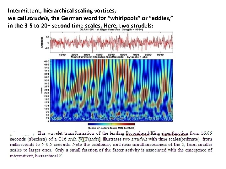 Intermittent, hierarchical scaling vortices, we call strudels, the German word for “whirlpools” or “eddies,