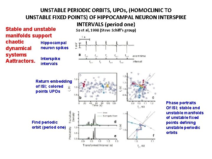 UNSTABLE PERIODIC ORBITS, UPOs, (HOMOCLINIC TO UNSTABLE FIXED POINTS) OF HIPPOCAMPAL NEURON INTERSPIKE INTERVALS