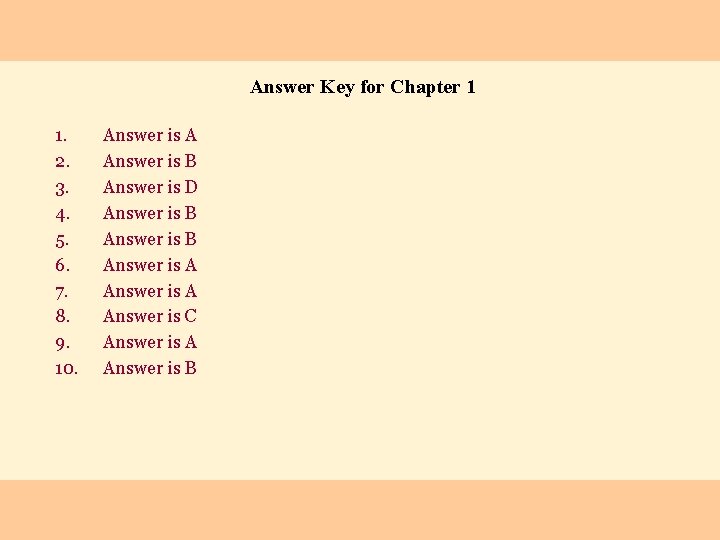 Answer Key for Chapter 1 1. 2. 3. 4. 5. 6. 7. 8. 9.