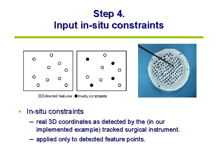 Step 4. Input in-situ constraints • In-situ constraints – real 3 D coordinates as
