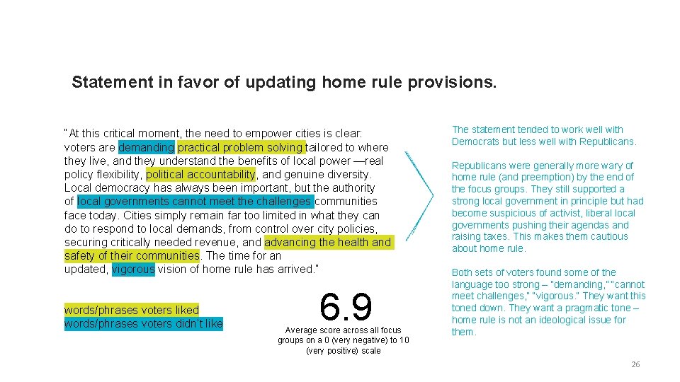 Statement in favor of updating home rule provisions. “At this critical moment, the need