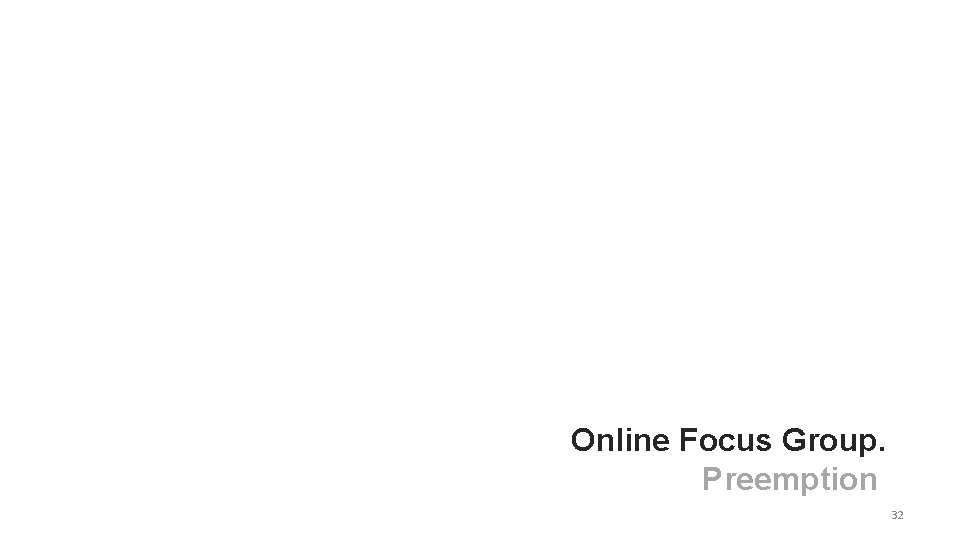 Online Focus Group. Preemption 32 