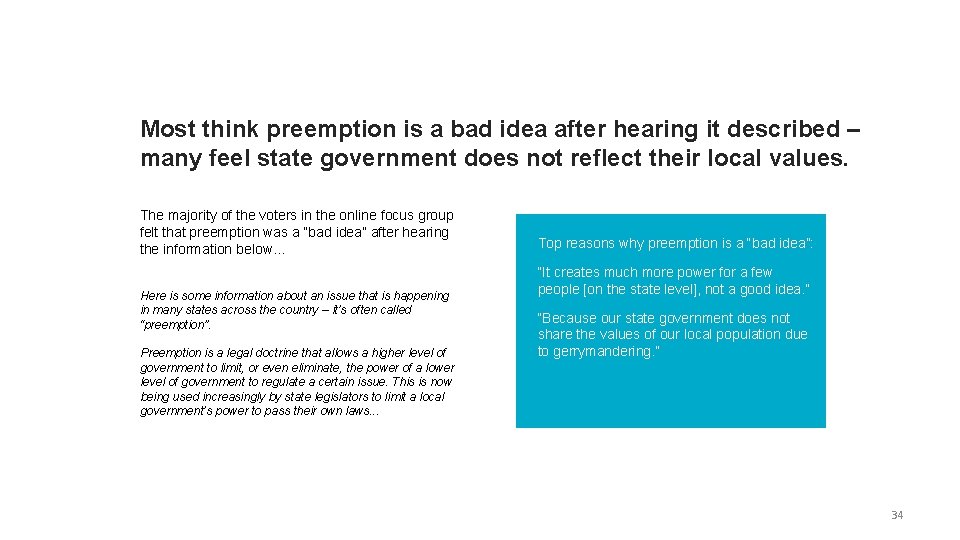 Most think preemption is a bad idea after hearing it described – many feel