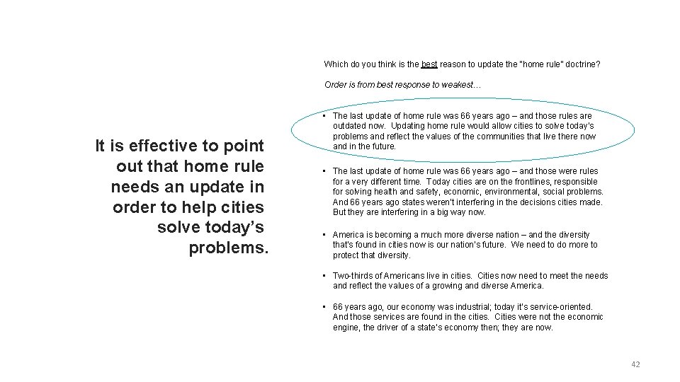 Which do you think is the best reason to update the “home rule” doctrine?