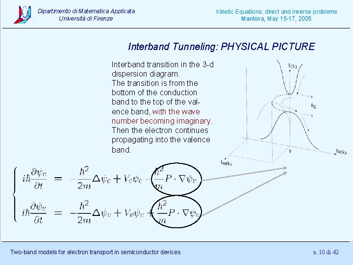 Dipartimento di Matematica Applicata Università di Firenze Kinetic Equations: direct and inverse problems Mantova,