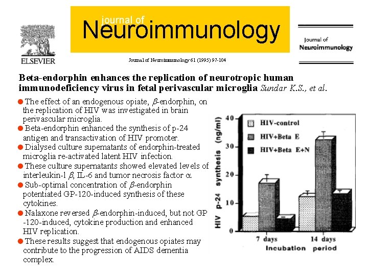 journal of Neuroimmunology Journal of Neuroimmunology 61 (1995) 97 -104 Beta-endorphin enhances the replication