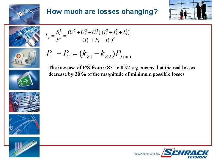 How much are losses changing? The increase of P/S from 0. 85 to 0.